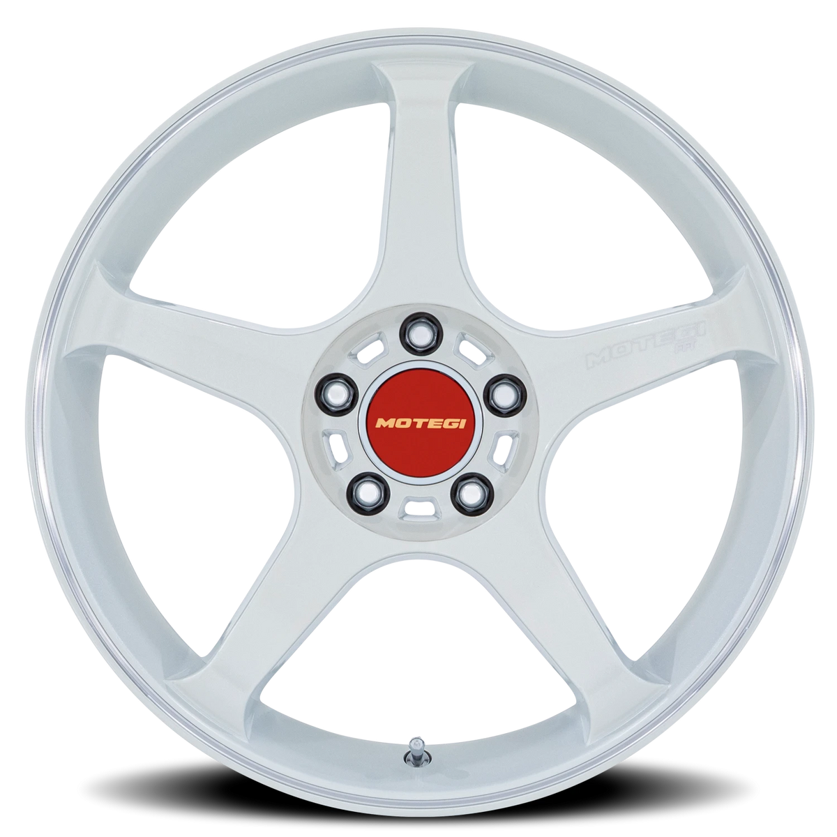 Motegi MR159 Battle V 18x9.5 +0 5x114.3mm 72.56mm Matsuri White Pearl Machined Lip Stripe