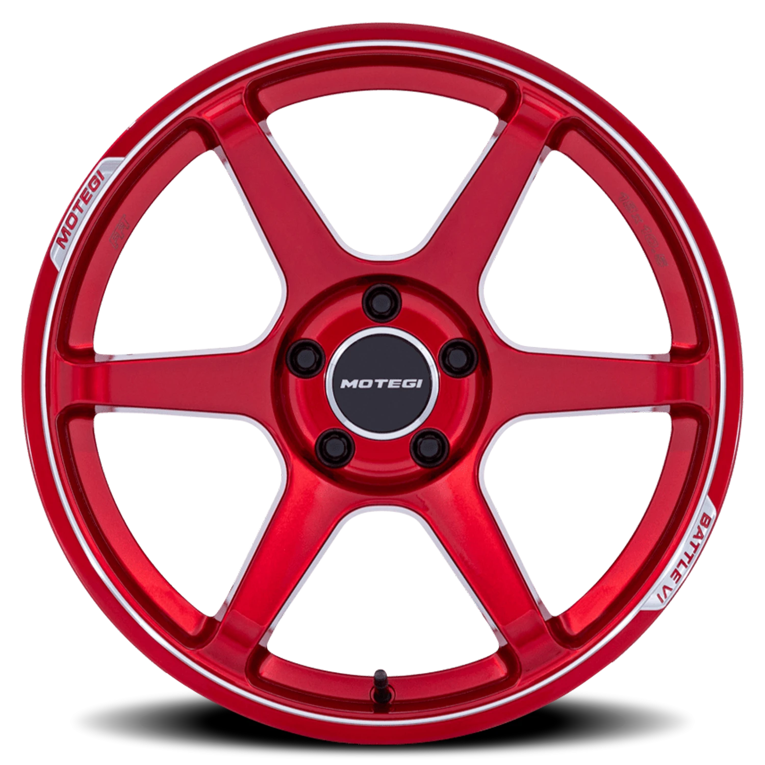 Motegi MR160 Battle VI 18x8.5" 5x114.3mm 72.56mm CB +22mm Cherry Red Metallic Machined Lip