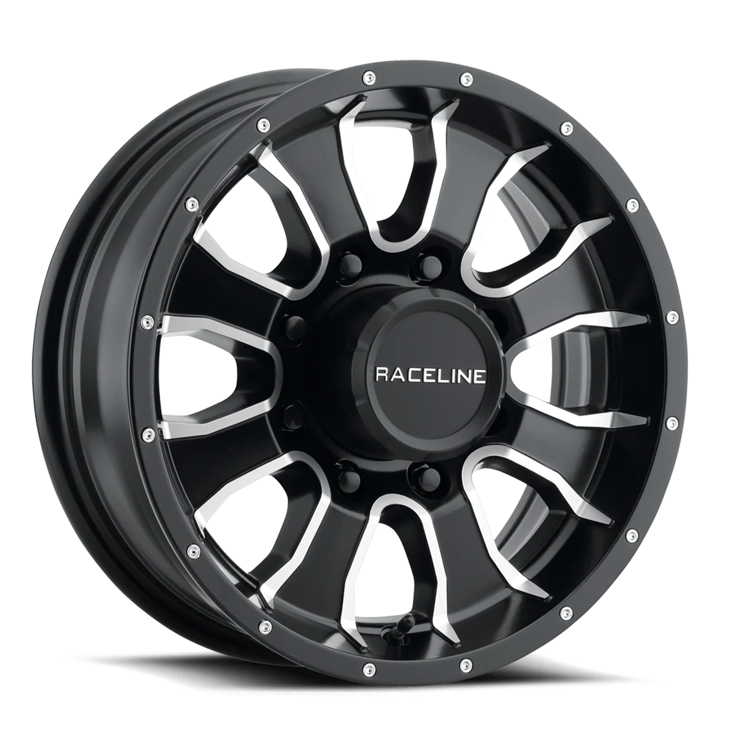 Raceline Mamba Trailer 16x6" 8x165.1mm 124.46mm CB 0mm Black Machined Spoke