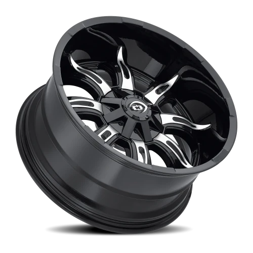 Vision 423 18x9 -12 6x139.7mm 106.2mm Gloss Black Machined Face