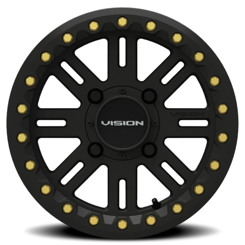 Vision 356BL 15x7 +38 4x136mm 115mm Satin Black Satin-Black-Beadlock-Ring