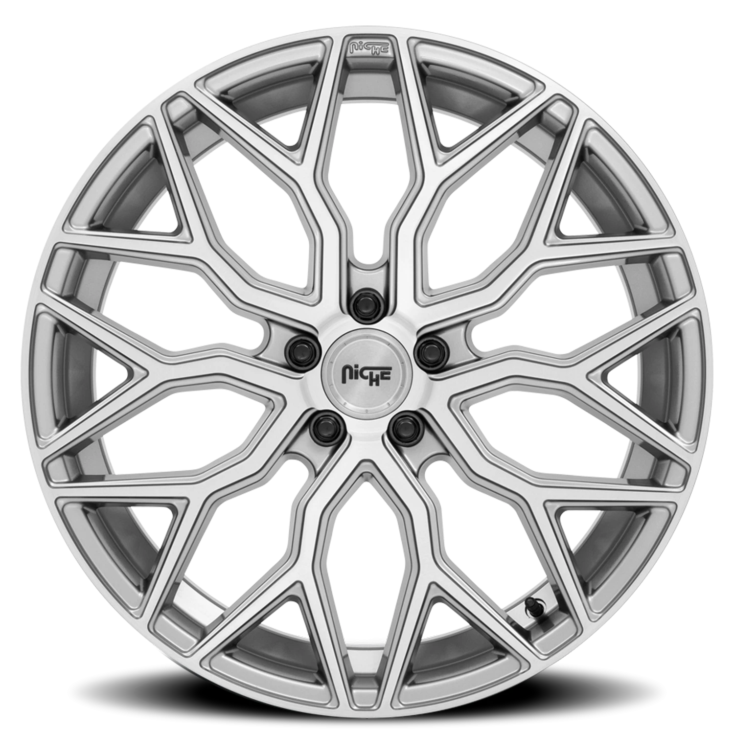 Niche Mazzanti 20x10.5" 5x112mm 66.5mm CB +40mm Brushed Anthracite Clear Tint