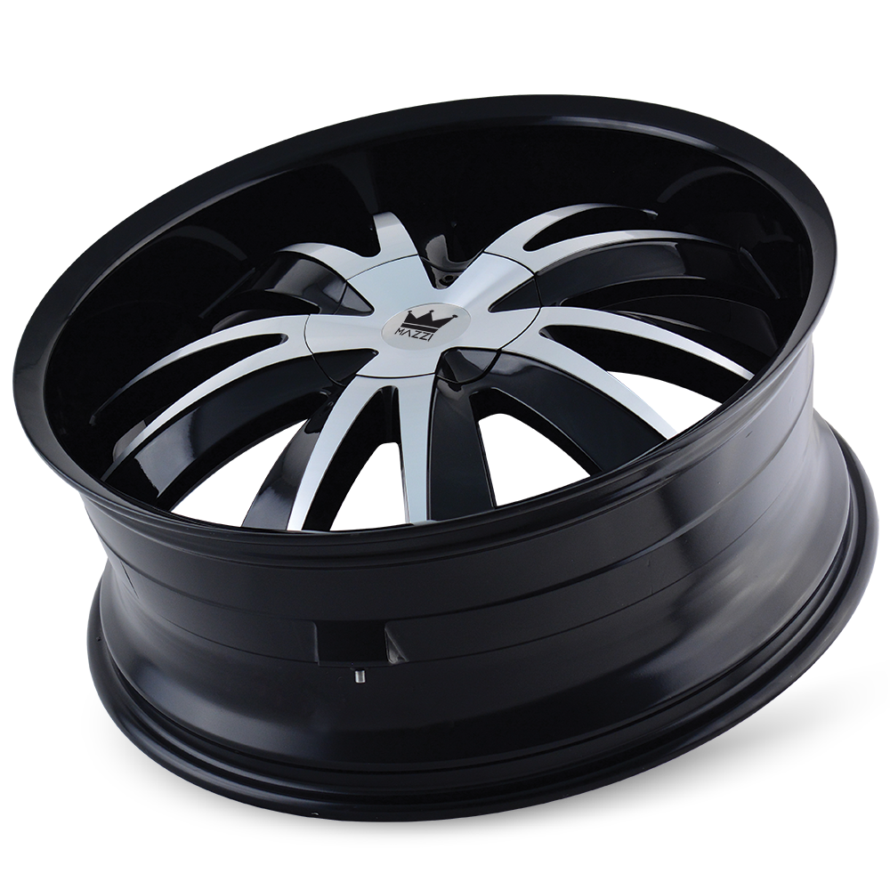 Mazzi Edge 22x8.5" 5x112mm 72.56mm CB +35mm Gloss Black Machined Face