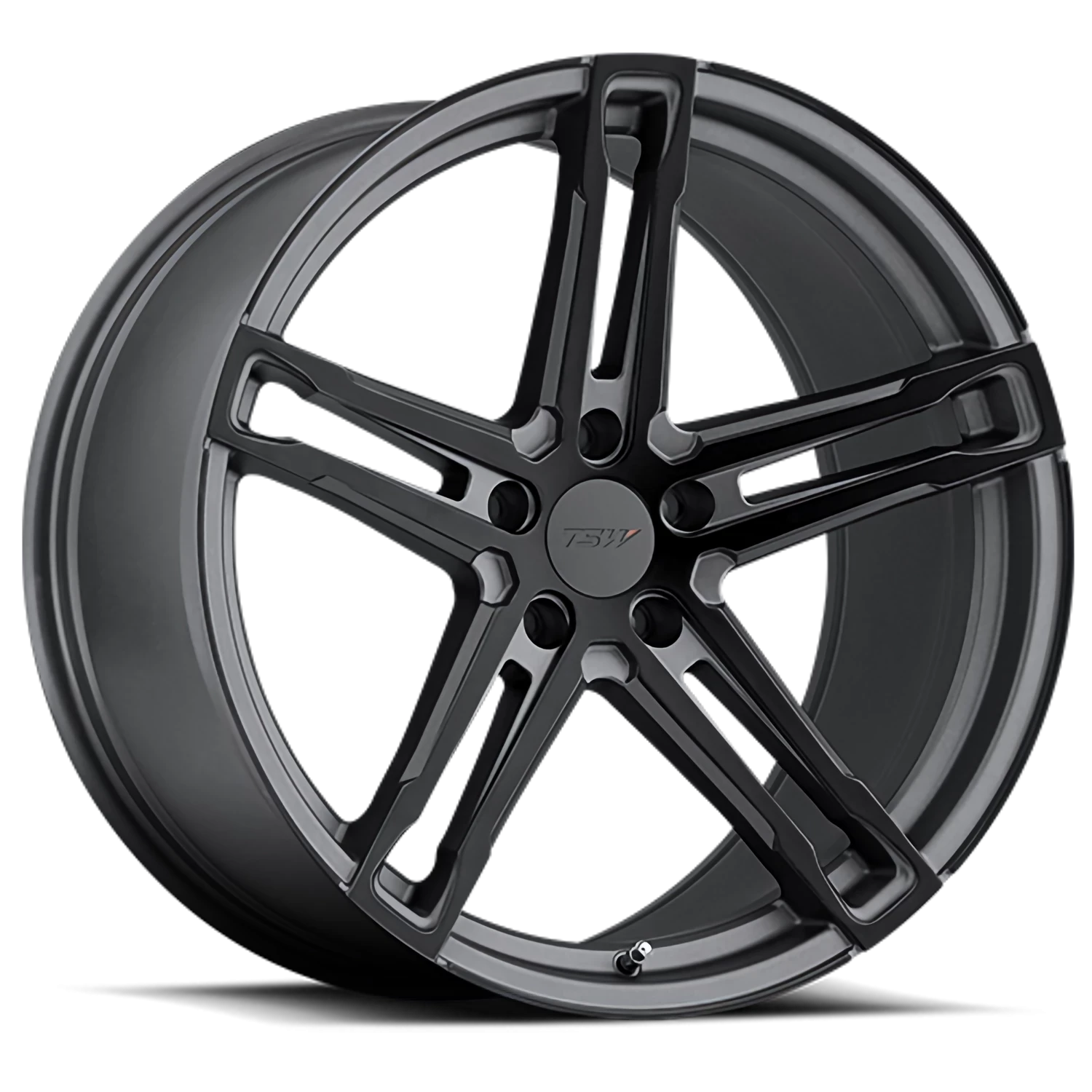 TSW Mechanica 18x9.5" 5x120mm 76.1mm CB +39mm Matte Gunmetal Matte Black Face