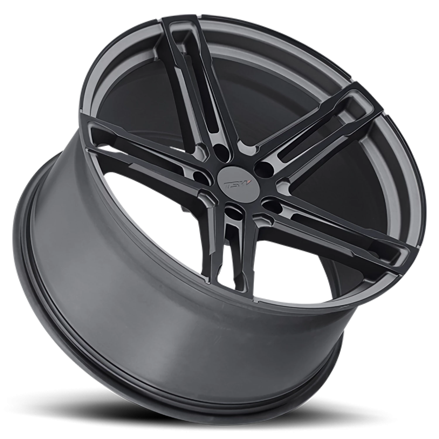 TSW Mechanica 18x9.5" 5x120mm 76.1mm CB +39mm Matte Gunmetal Matte Black Face