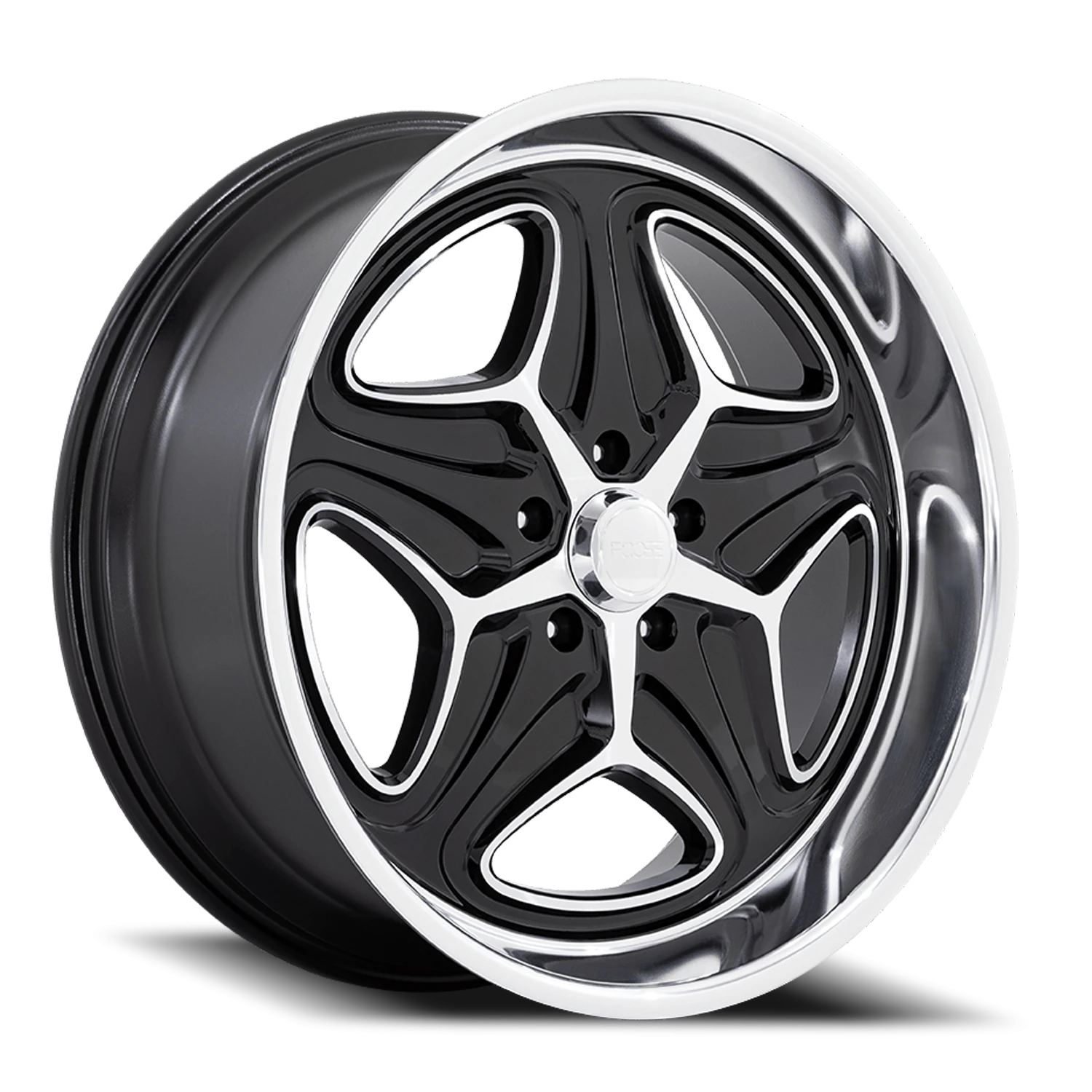 Foose Merlot 22x10.5" 5x127mm 78.1mm CB +6mm Gloss Black Machined