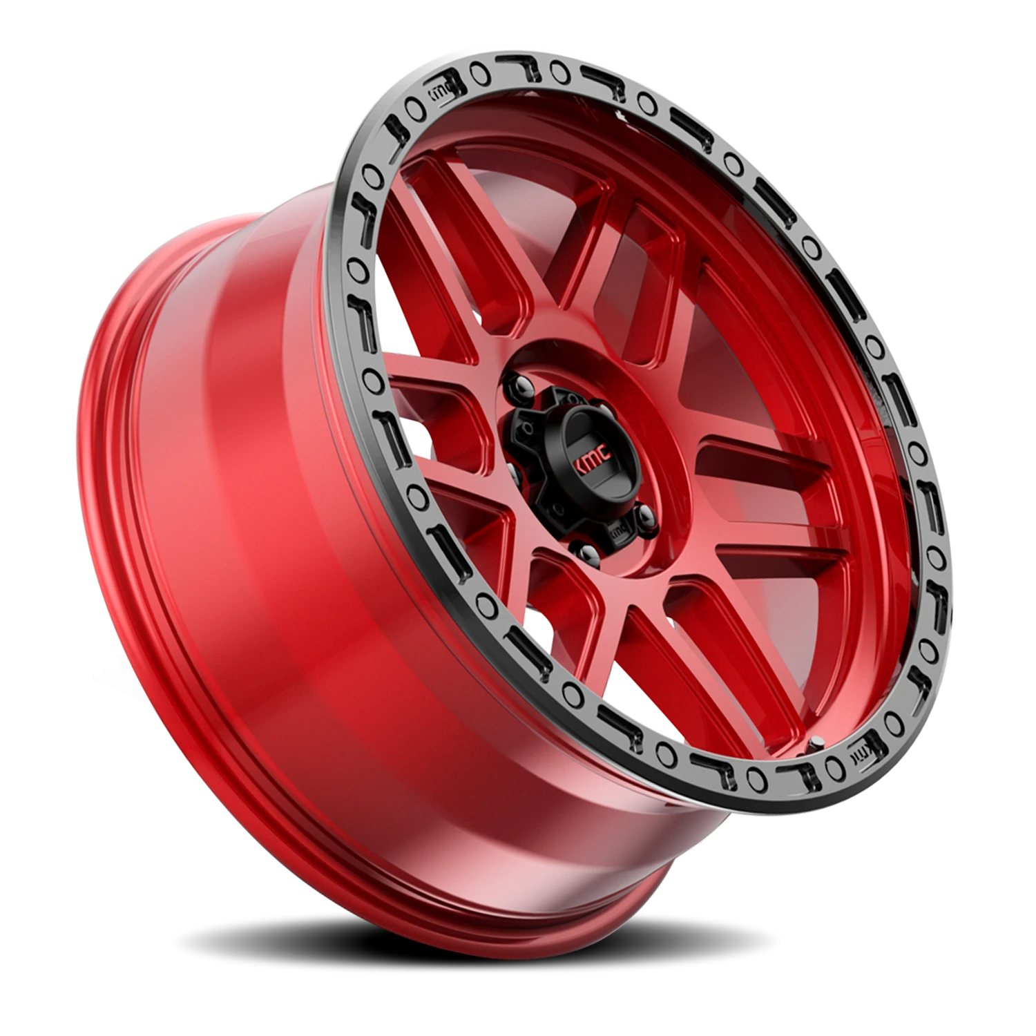 KMC Mesa 17x9" 5x150mm 110.1mm CB -12mm Candy Red Black Lip