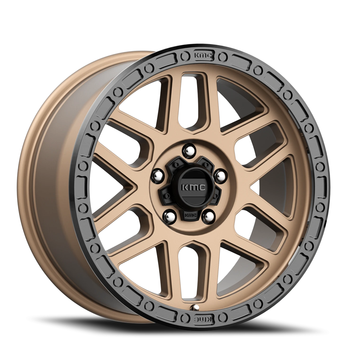 KMC Mesa KM544 BRZ 17x9 -12 5x127mm 71.5mm Matte Bronze Black Lip