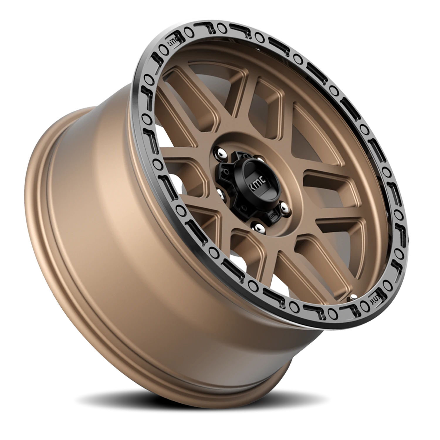 KMC Mesa KM544 BRZ 17x9 -12 5x127mm 71.5mm Matte Bronze Black Lip