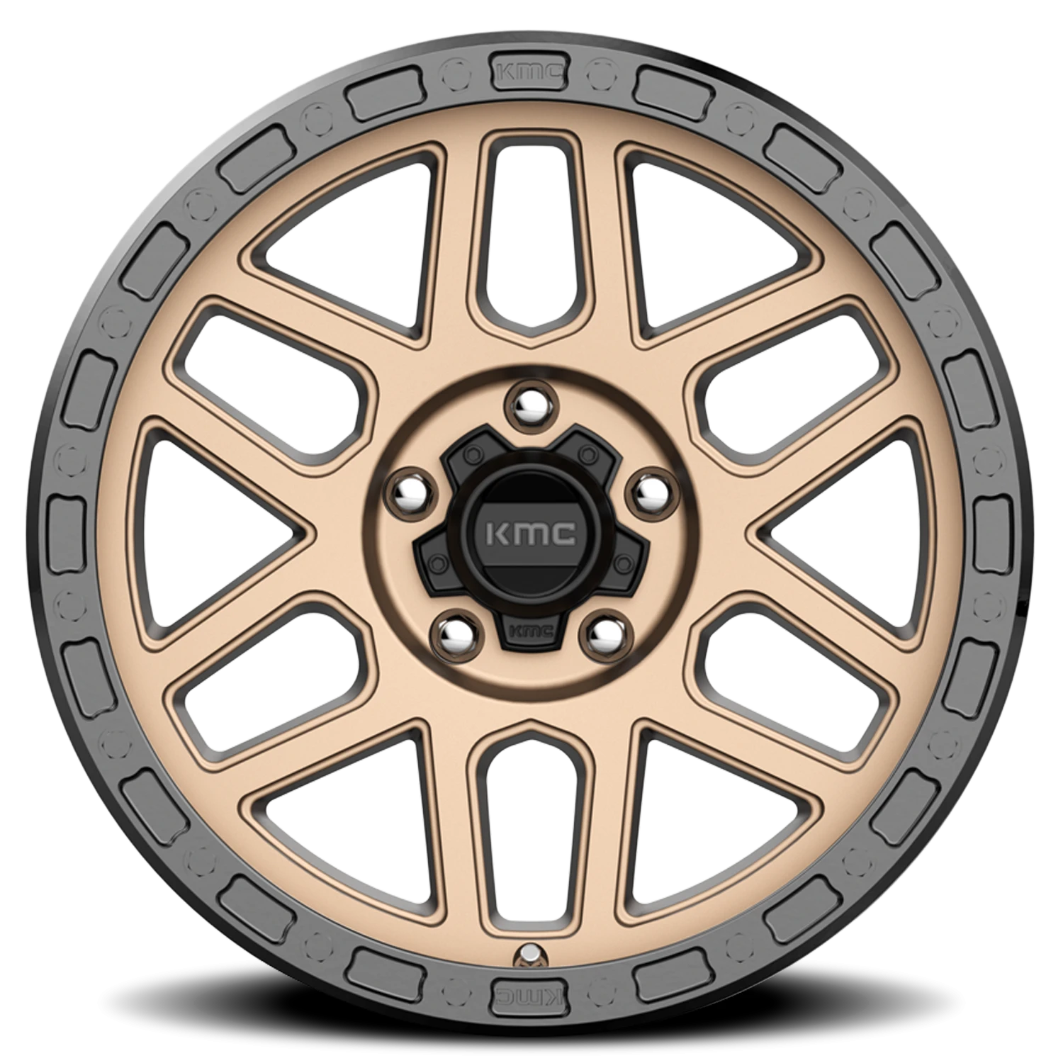 KMC Mesa KM544 BRZ 17x9 -12 5x127mm 71.5mm Matte Bronze Black Lip