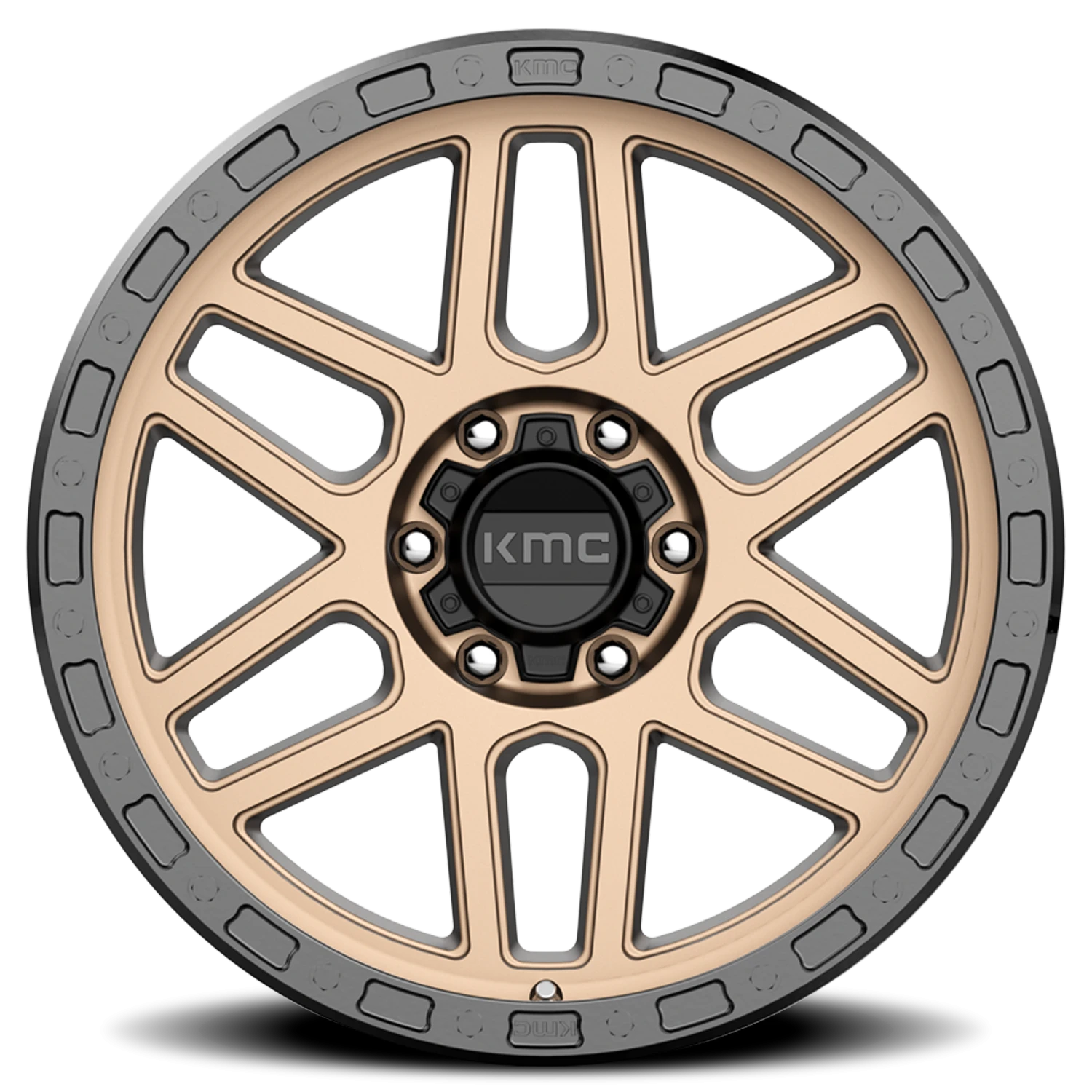 KMC Mesa KM544 BRZ 20x9 +0 8x170mm 125.5mm Matte Bronze Black Lip