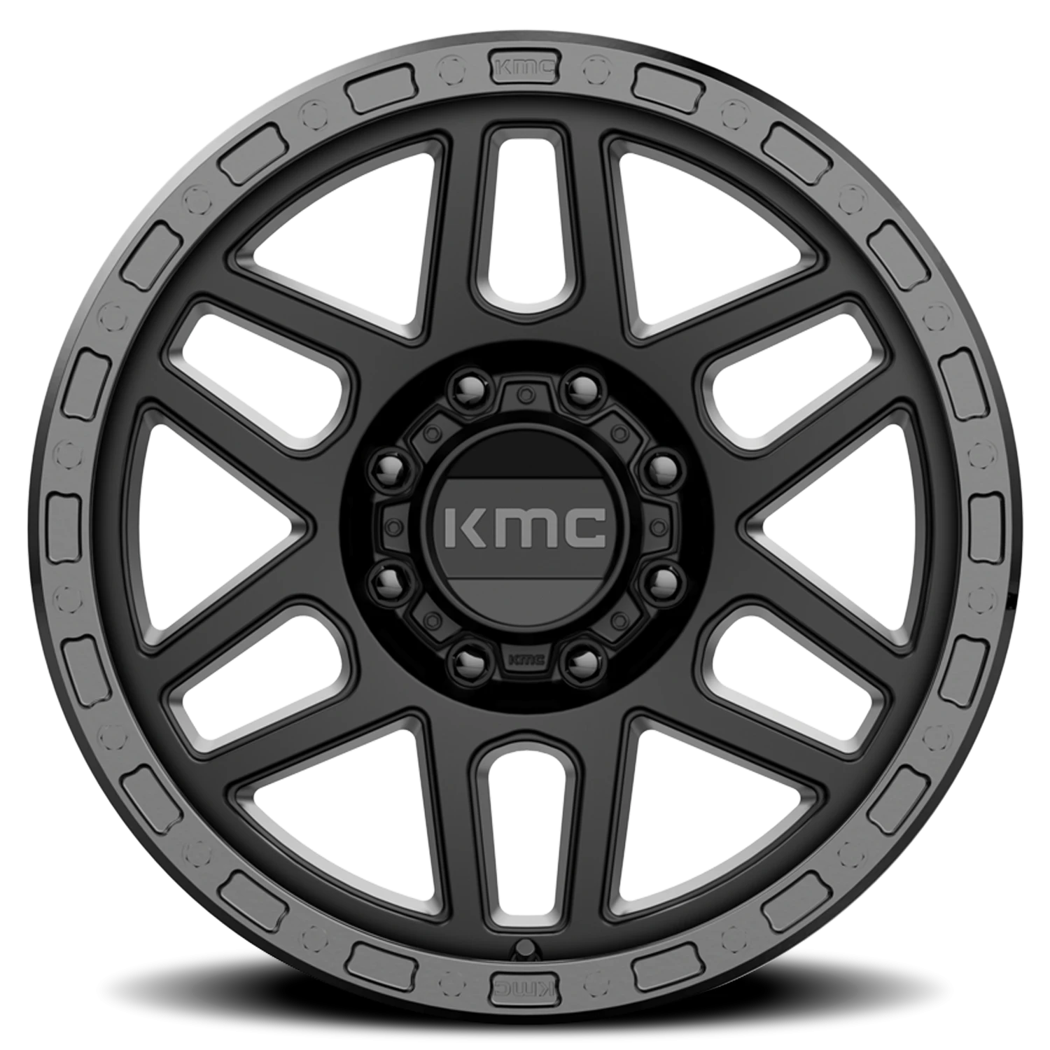 KMC Mesa KM544 SB 20x9 +18 8x180mm 124.2mm Satin Black Gloss Black Lip