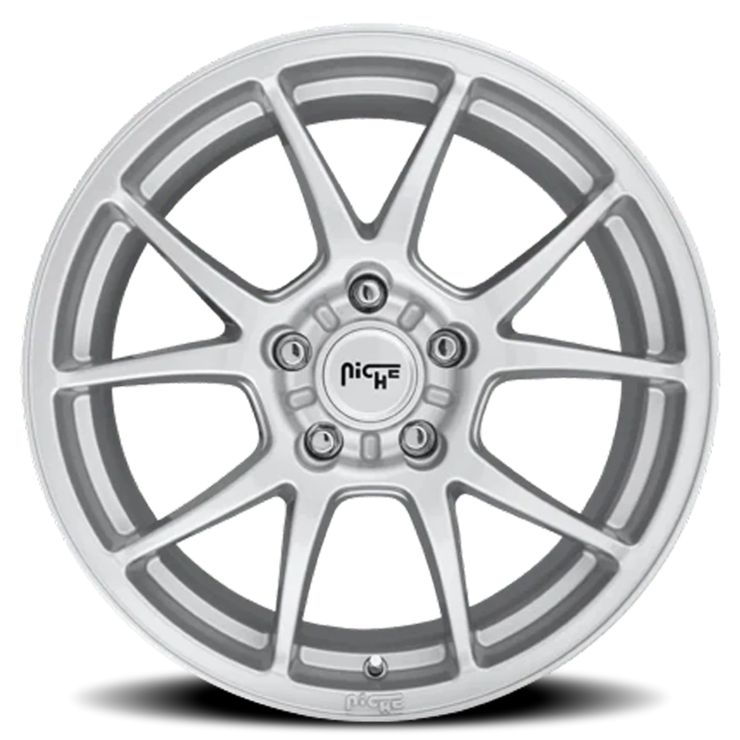 Niche Messina 18x8" 5x114.3mm 72.56mm CB +40mm Gloss Silver