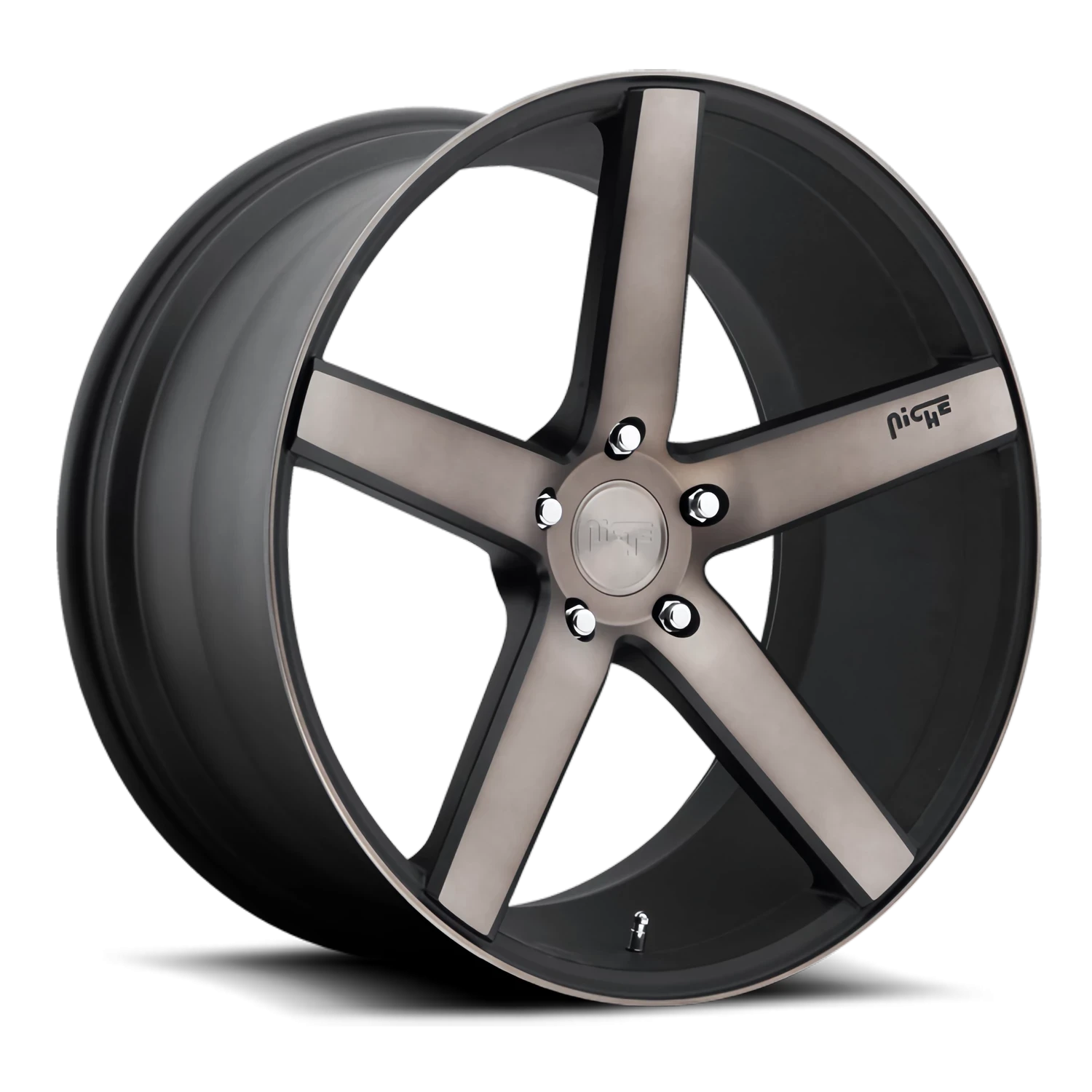 Niche Milan 20x8.5" 5x114.3mm 72.6mm CB +45mm Black Machined-Dark Tint