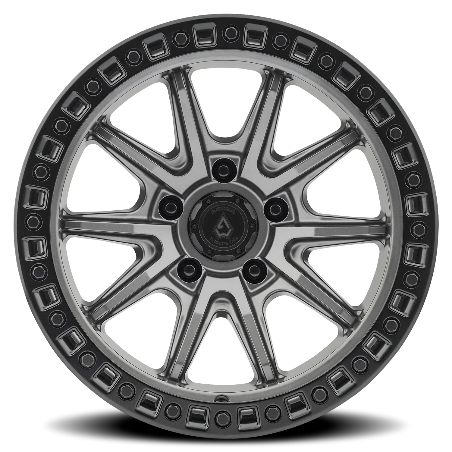 Arena Mission 17x9" 5x127mm 71.5mm CB 0mm Satin Gunmetal Satin Black Lip