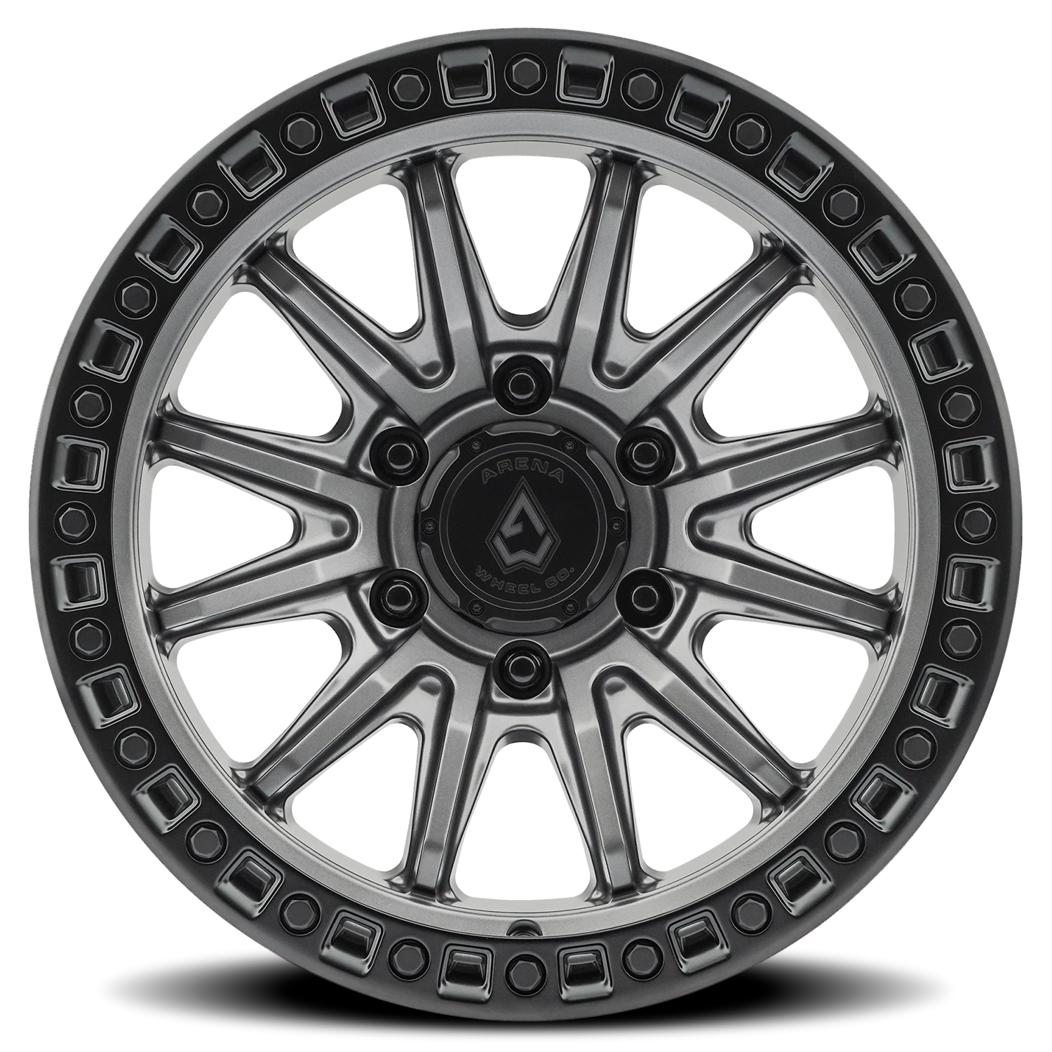 Arena Mission 20x10" 6x139.7mm 106.1mm CB -18mm Satin Gunmetal Satin Black Lip