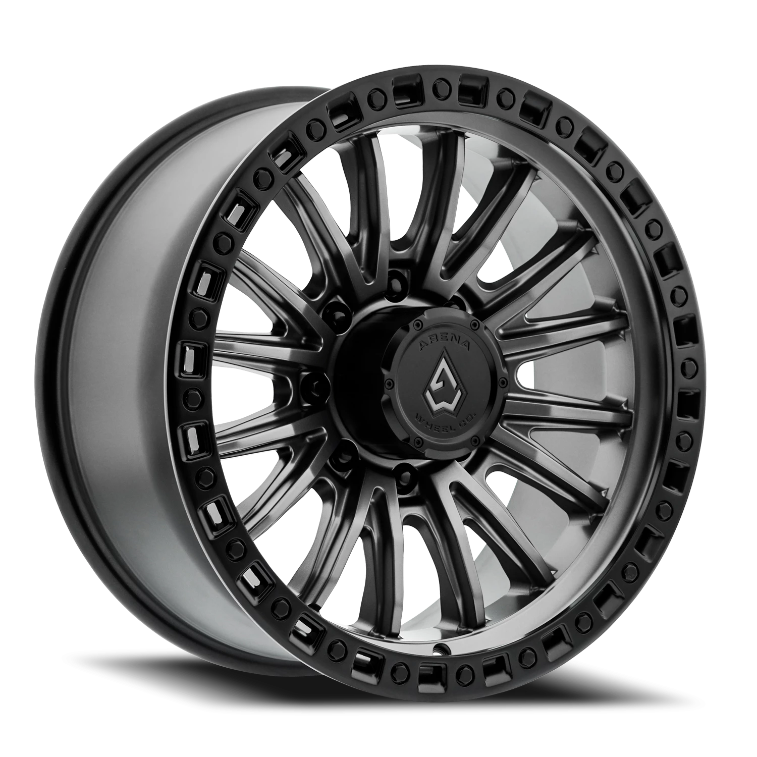 Arena Mission 20x9" 8x170mm 125.1mm CB 0mm Satin Gunmetal Satin Black Lip