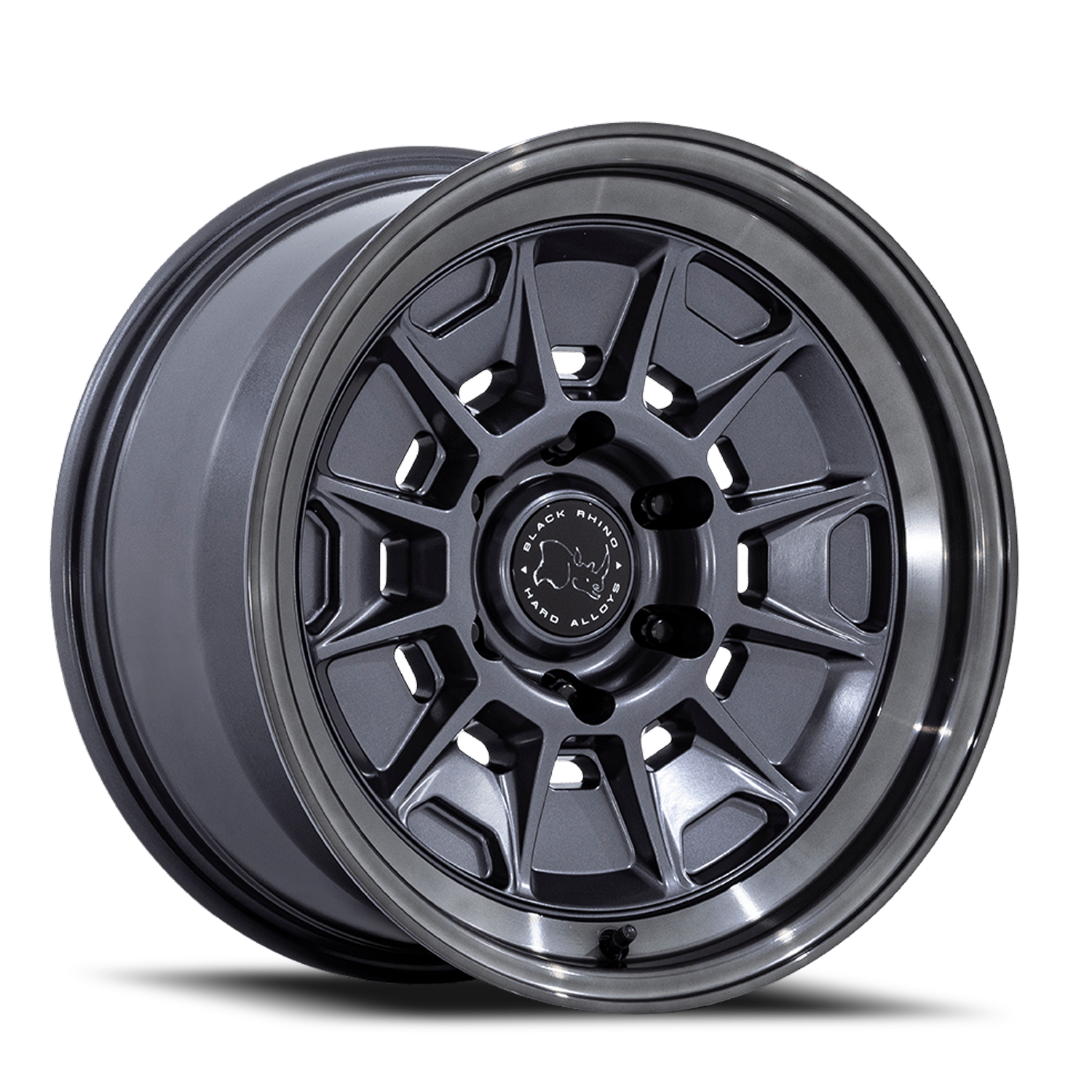 Black Rhino Mondo BR021 17x8.5" 6x139.7mm 106.1mm CB +20mm Matte Gunmetal Gloss Gray Lip