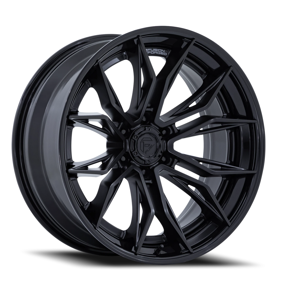 Fuel Mutiny 22x10 -18 6x139.7mm 106.1mm Matte Black Gloss Black Lip
