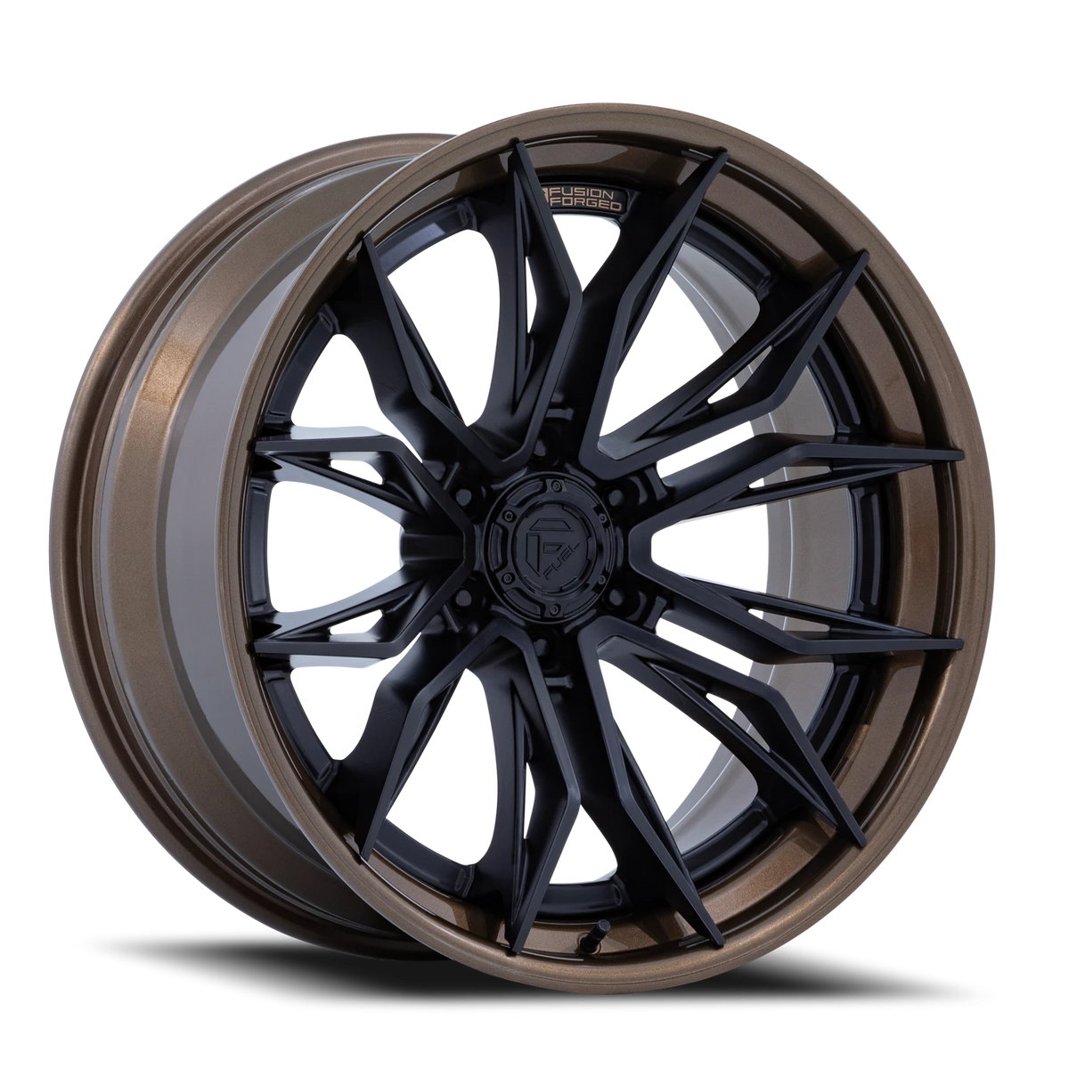 Fuel Mutiny 22x10 -18 6x139.7mm 106.1mm Matte Black Gloss Bronze Lip