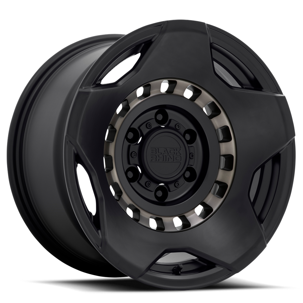 Black Rhino Muzzle 17x9" 6x135mm 87.1mm CB 0mm Matte Black Machine Tinted Ring
