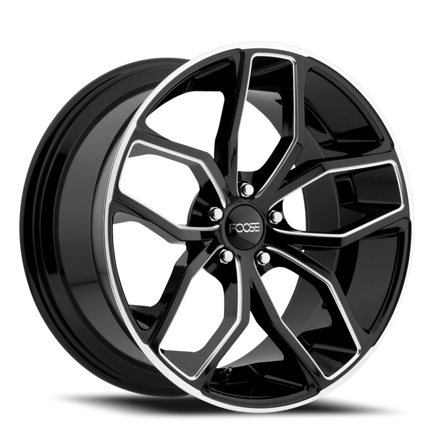 Foose Outcast 20x10" 5x114.3mm 72.56mm CB +40mm Gloss Black Milled Accents