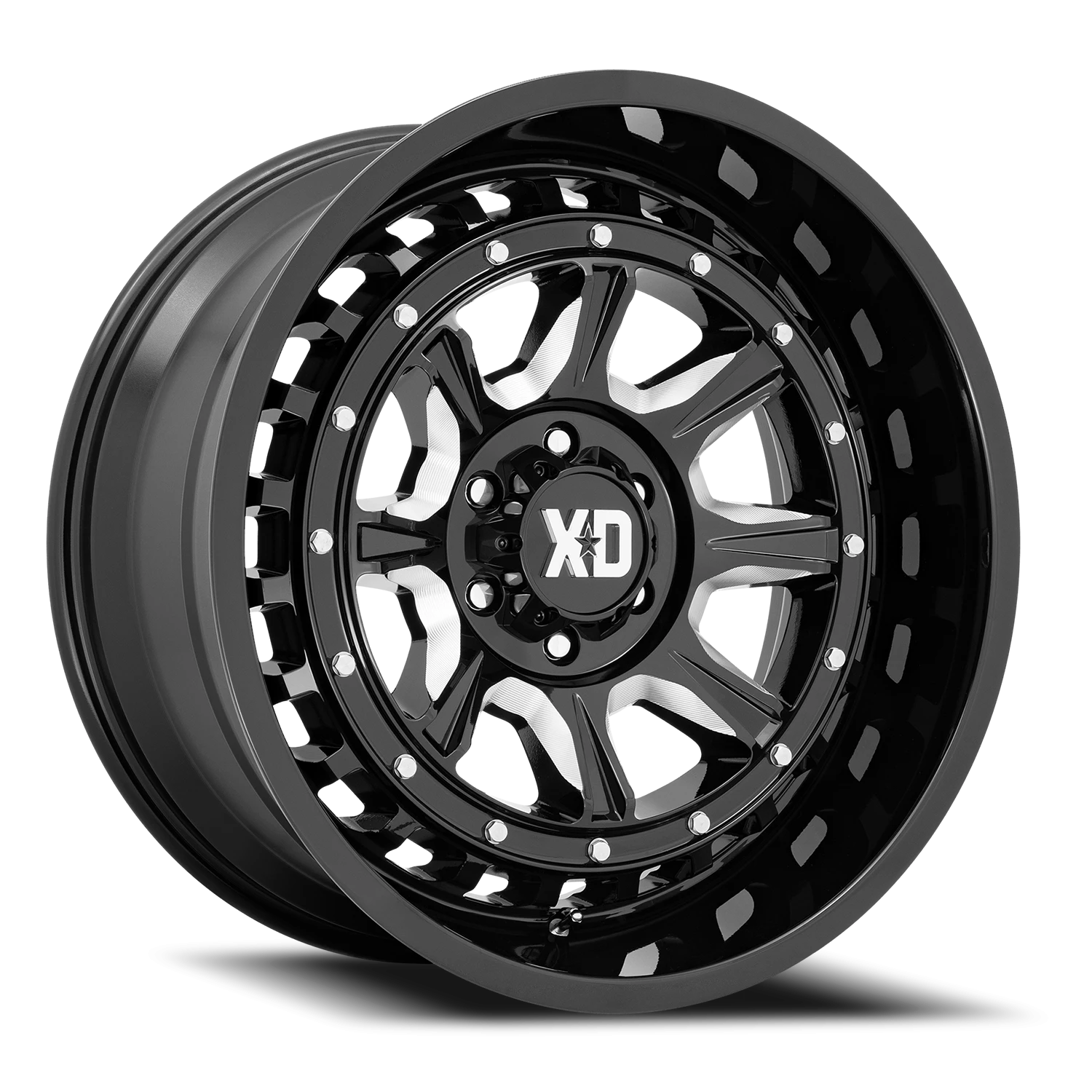 XD Series Outlander 22x10" 5x139.7mm 78.1mm CB -18mm Gloss Black Milled