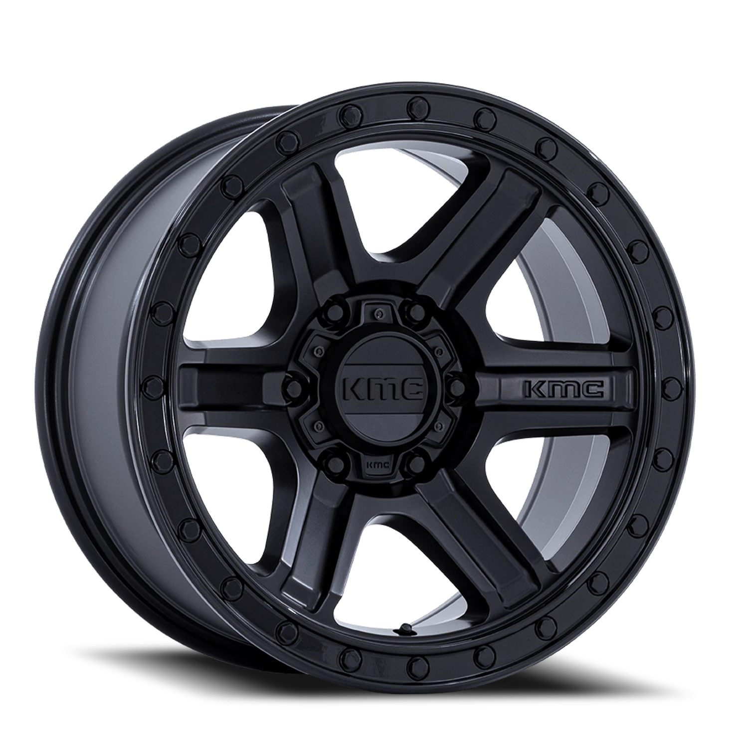 KMC Outrun KM551 MBGBL 18x9 +18 6x139.7mm 106.1mm Matte Black Gloss Black Lip
