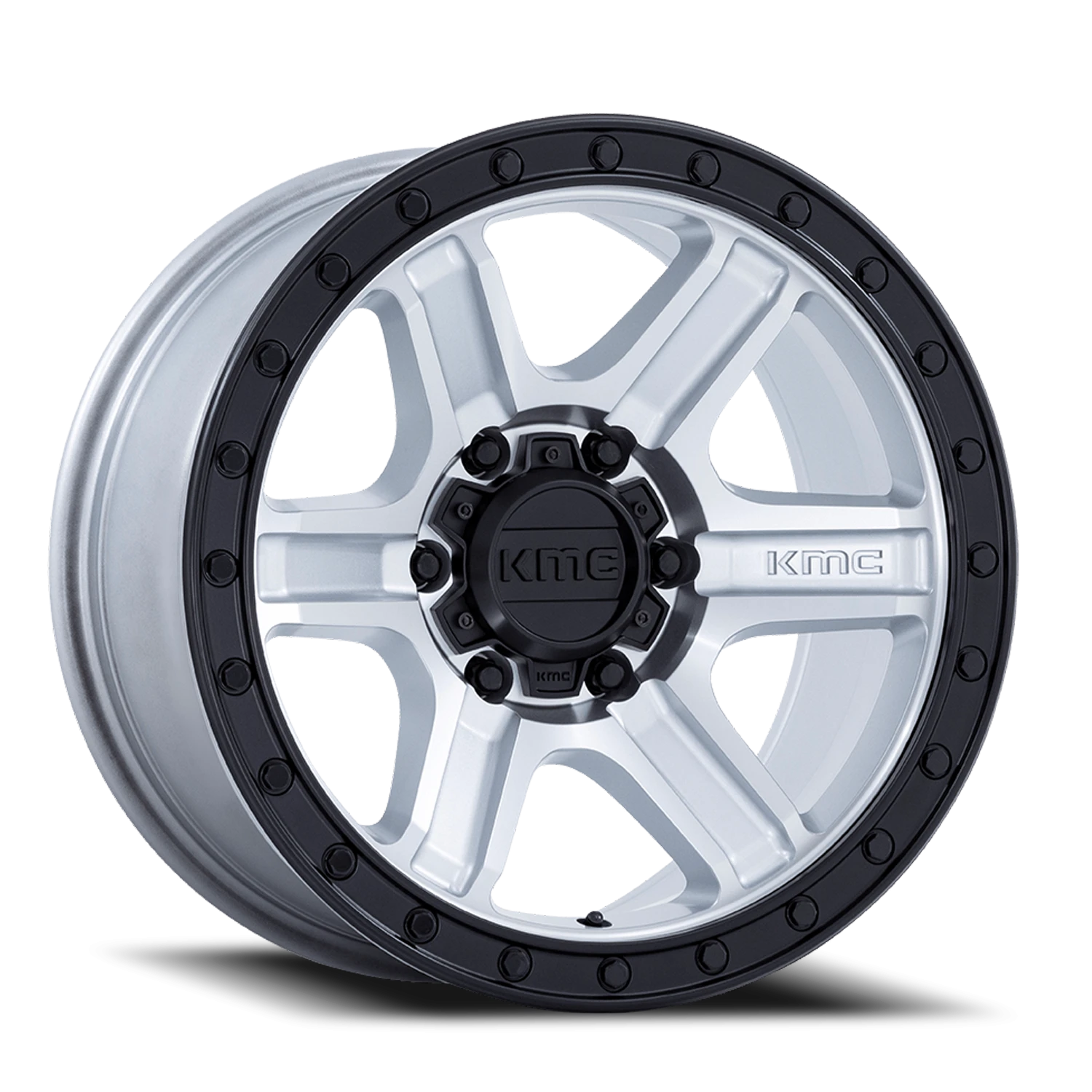 KMC Outrun KM551 MGBL 18x9 +18 6x135mm 87.1mm Machined Silver Gloss Black Lip