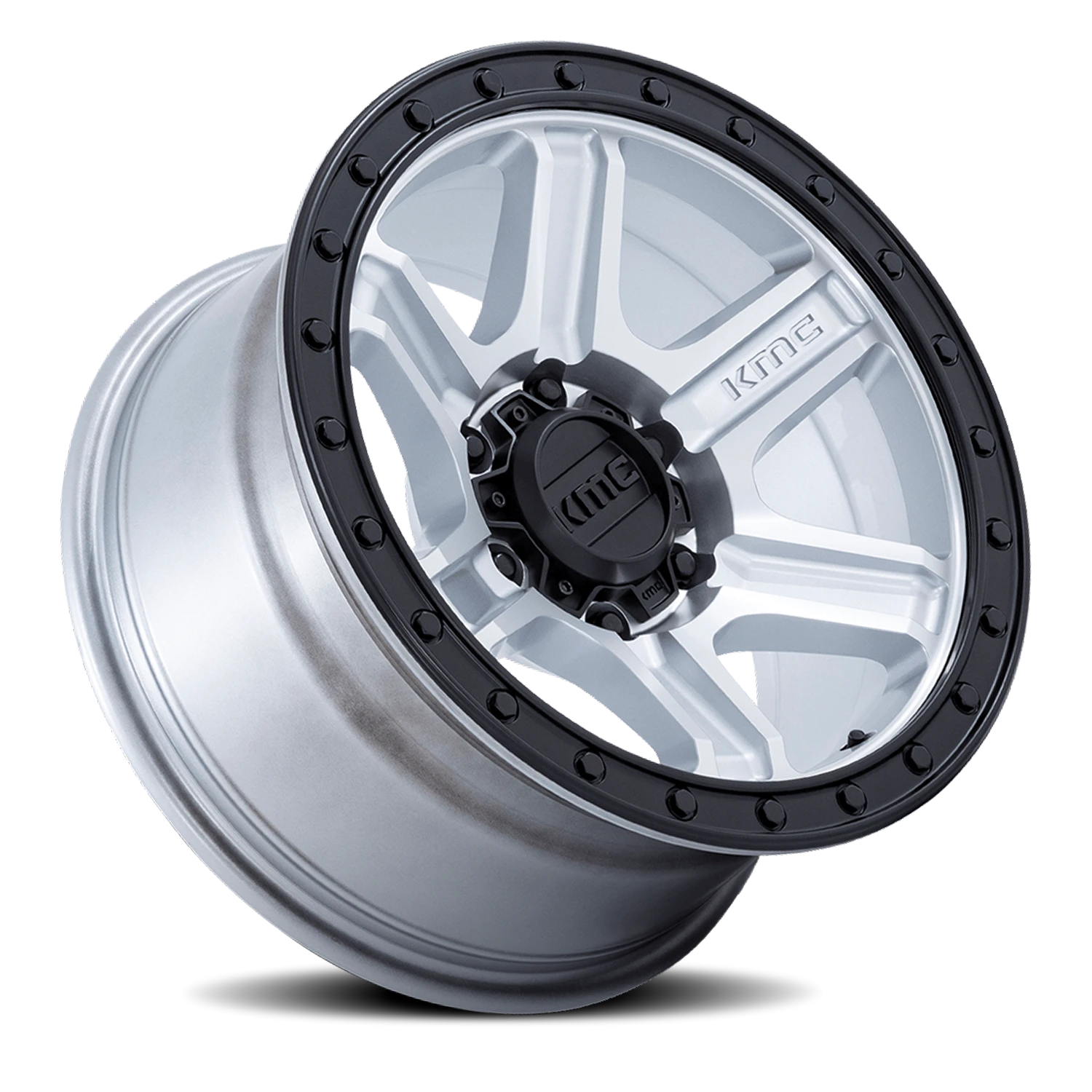 KMC Outrun KM551 MGBL 18x9 +18 6x135mm 87.1mm Machined Silver Gloss Black Lip