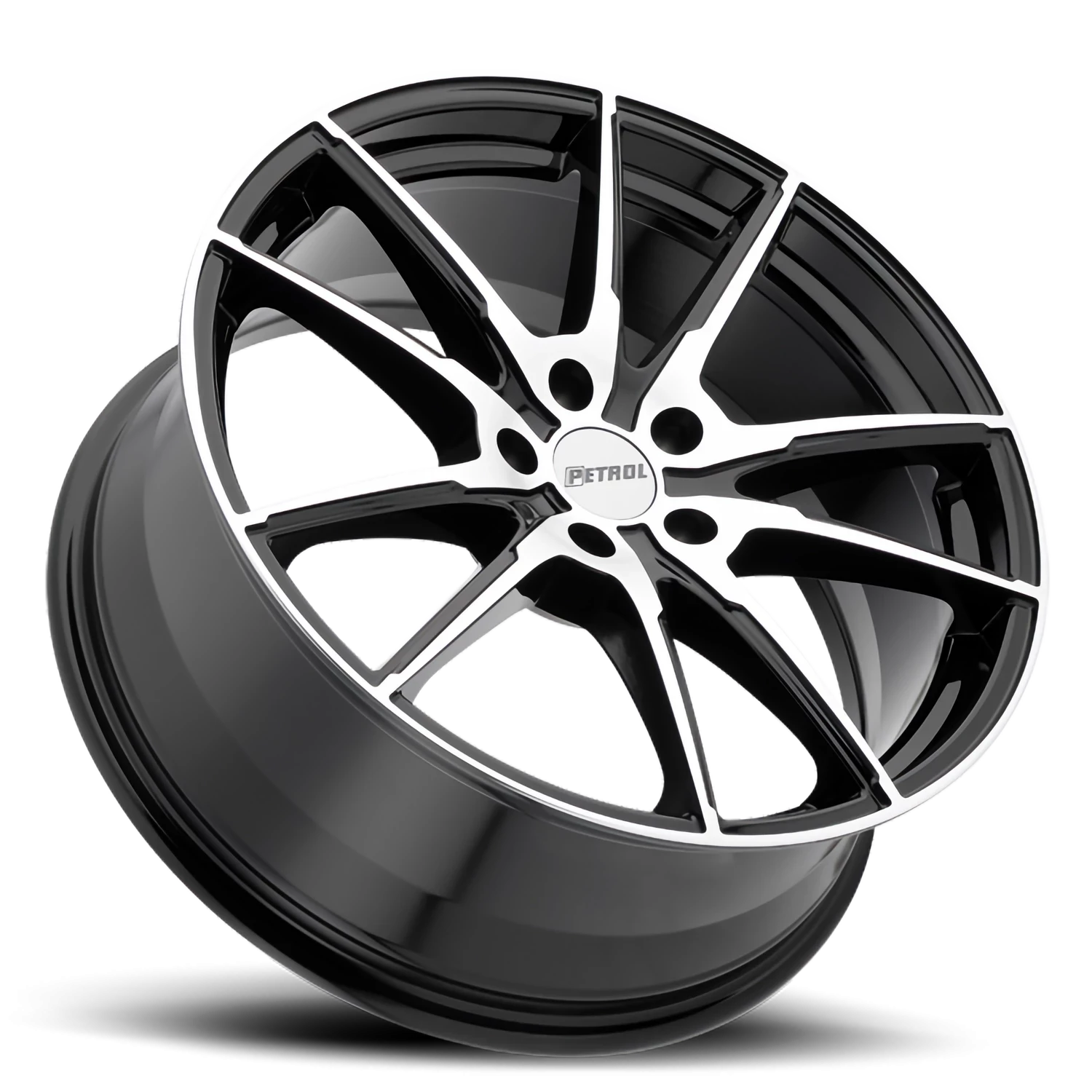 Petrol P0A 18x8" 5x108mm 72.1mm CB +40mm Gloss Black Machined Cut Face