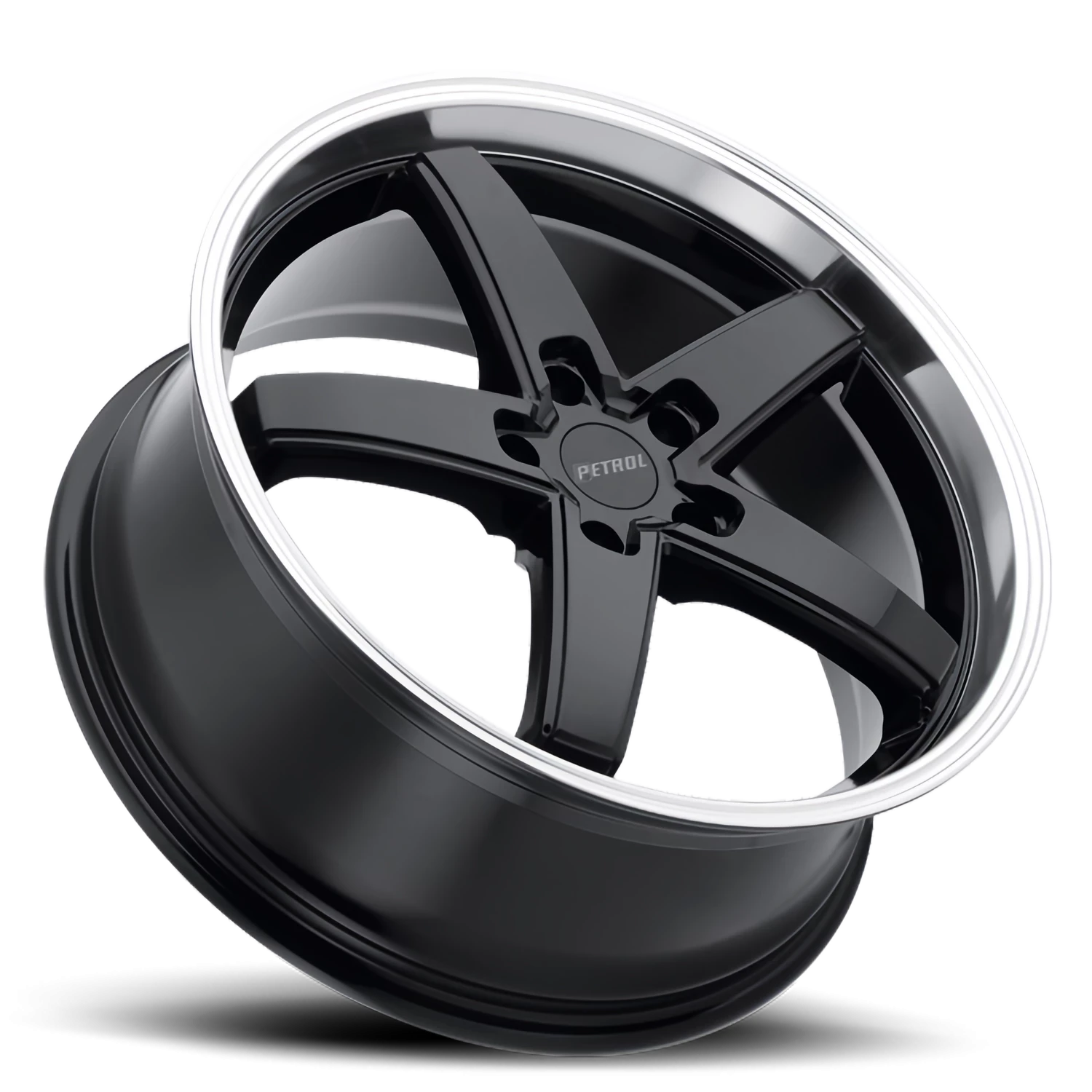 Petrol P1B 19x8" 5x120mm 76.1mm CB +35mm Gloss Black Machined Cut Lip