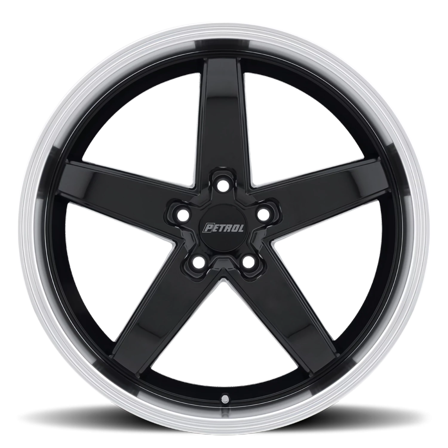 Petrol P1B 19x8" 5x120mm 76.1mm CB +35mm Gloss Black Machined Cut Lip