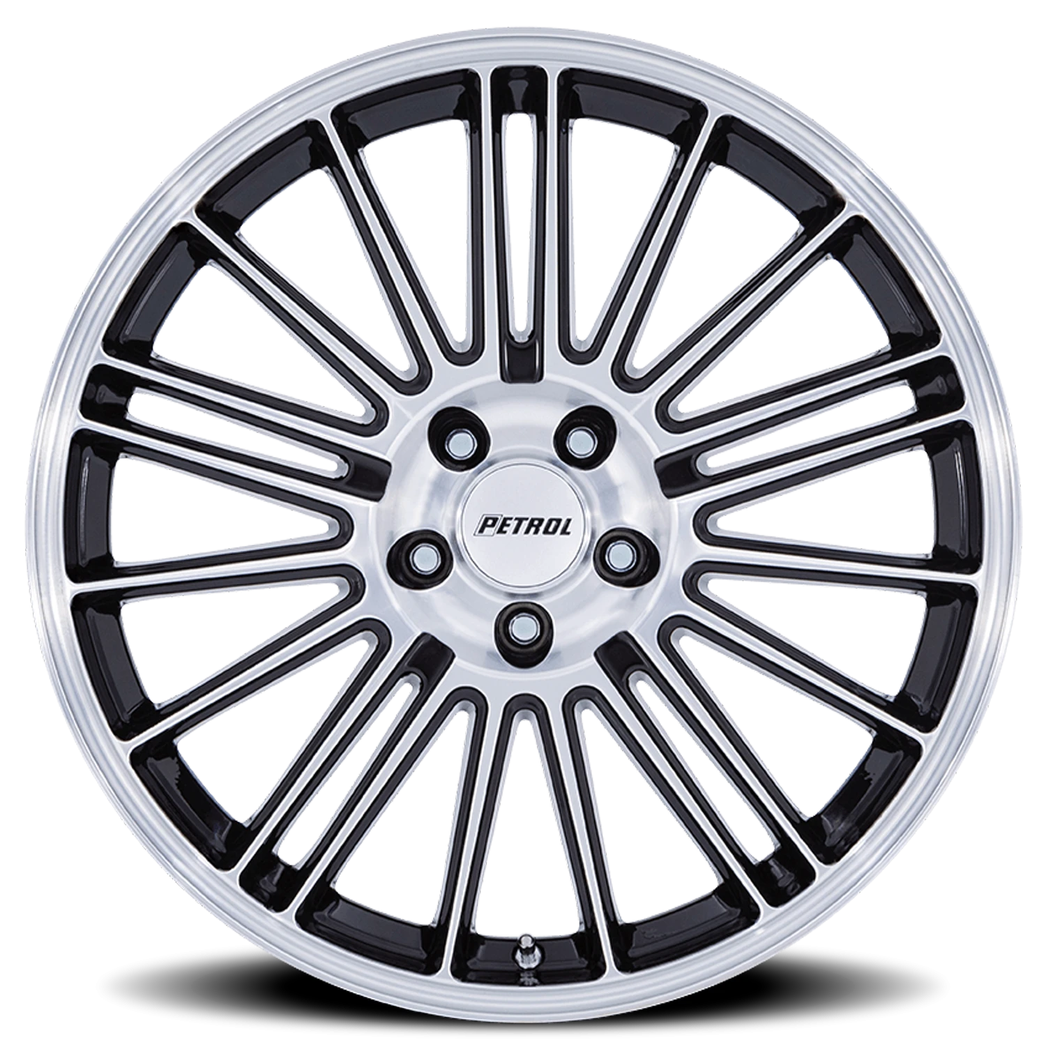Petrol P1D 19x8" 5x110mm 72.56mm CB +40mm Gloss Black Machined Face