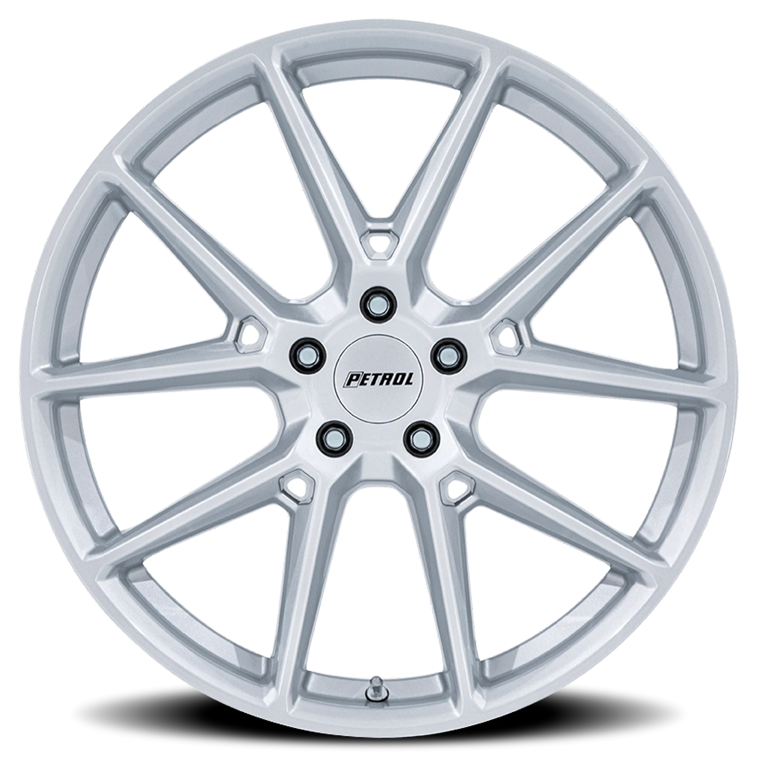 Petrol P1E 20x8.5" 5x114.3mm 72.56mm CB +40mm Gloss Silver