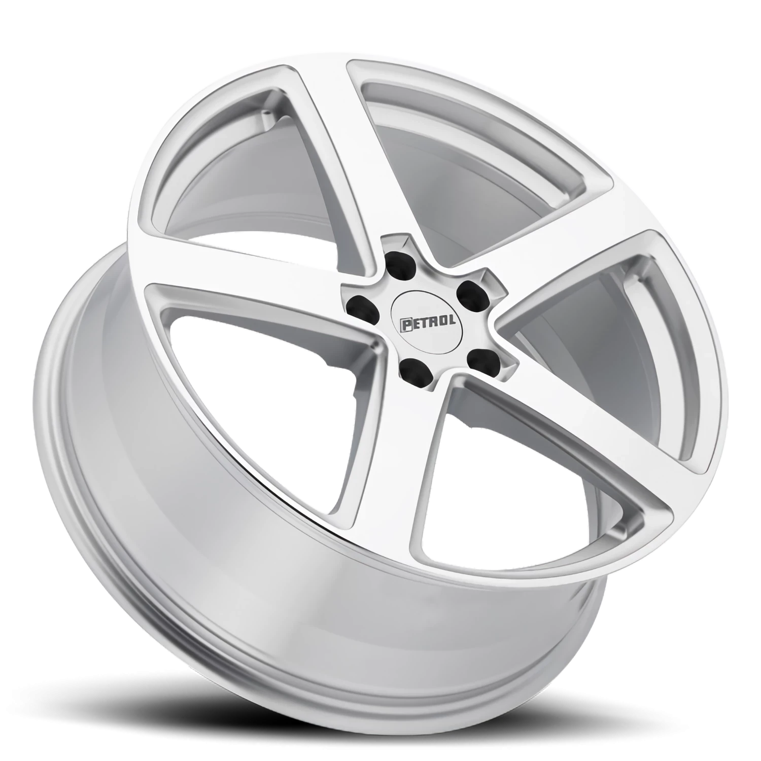 Petrol P2A 18x8" 5x120mm 76.1mm CB +35mm Silver Machined Cut Face