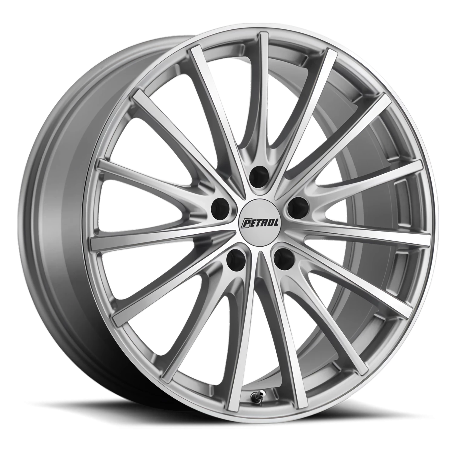Petrol P3A 17x8" 5x108mm 72.1mm CB +40mm Silver Machined Cut Face