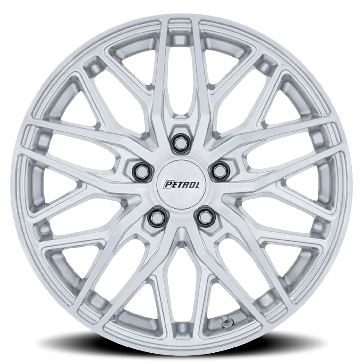 Petrol P3E 17x8" 5x115mm 72.56mm CB +40mm Gloss Silver Machined Brushed