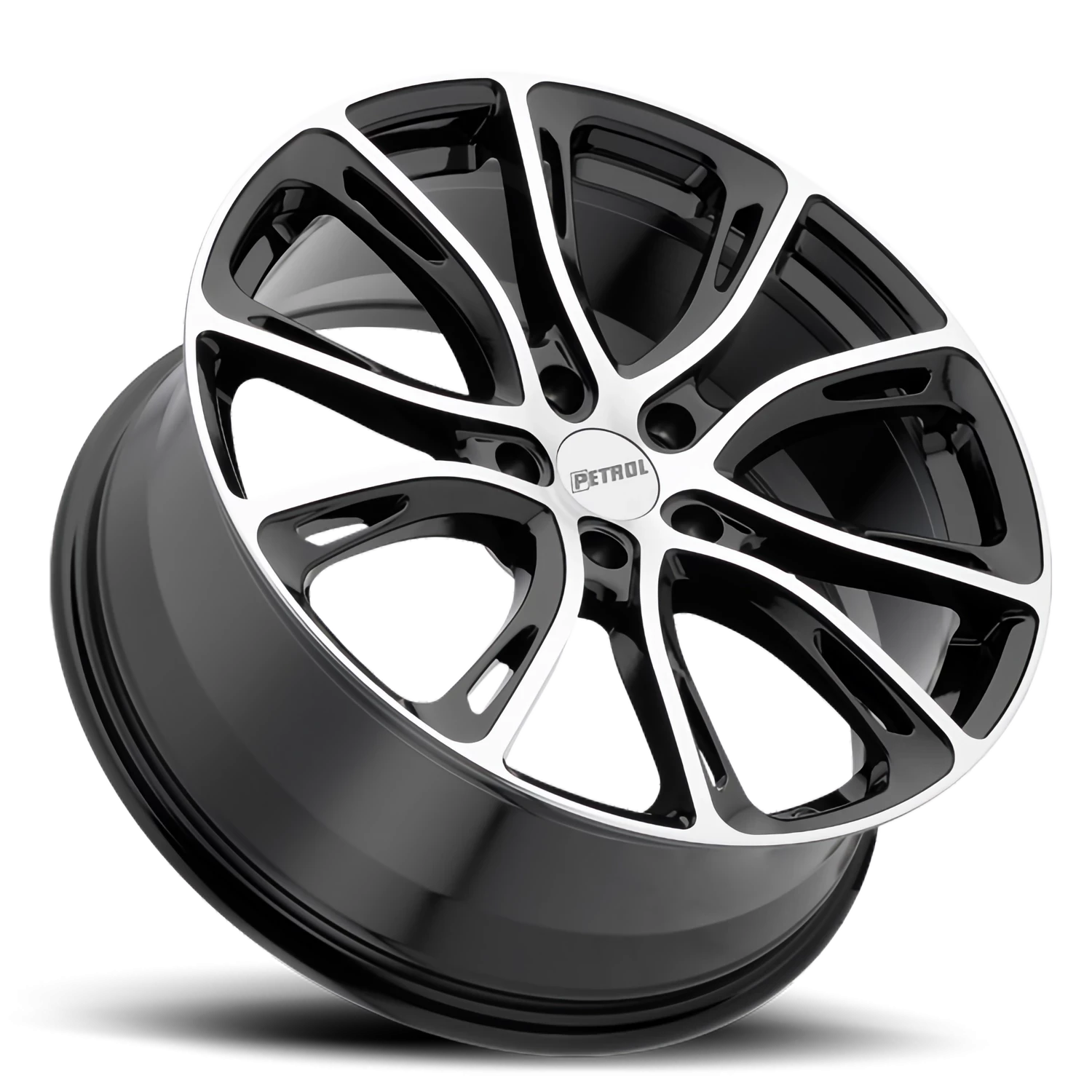 Petrol P5A 19x8" 5x112mm 72.1mm CB +32mm Gloss Black Machined Cut Face