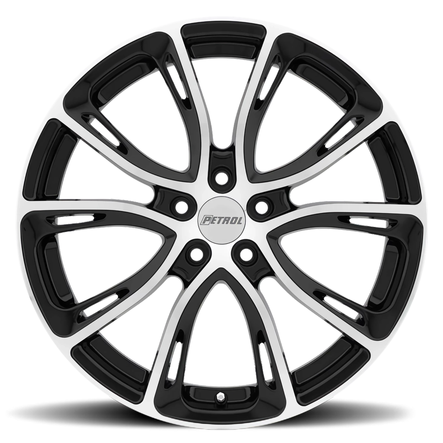 Petrol P5A 19x8" 5x112mm 72.1mm CB +32mm Gloss Black Machined Cut Face