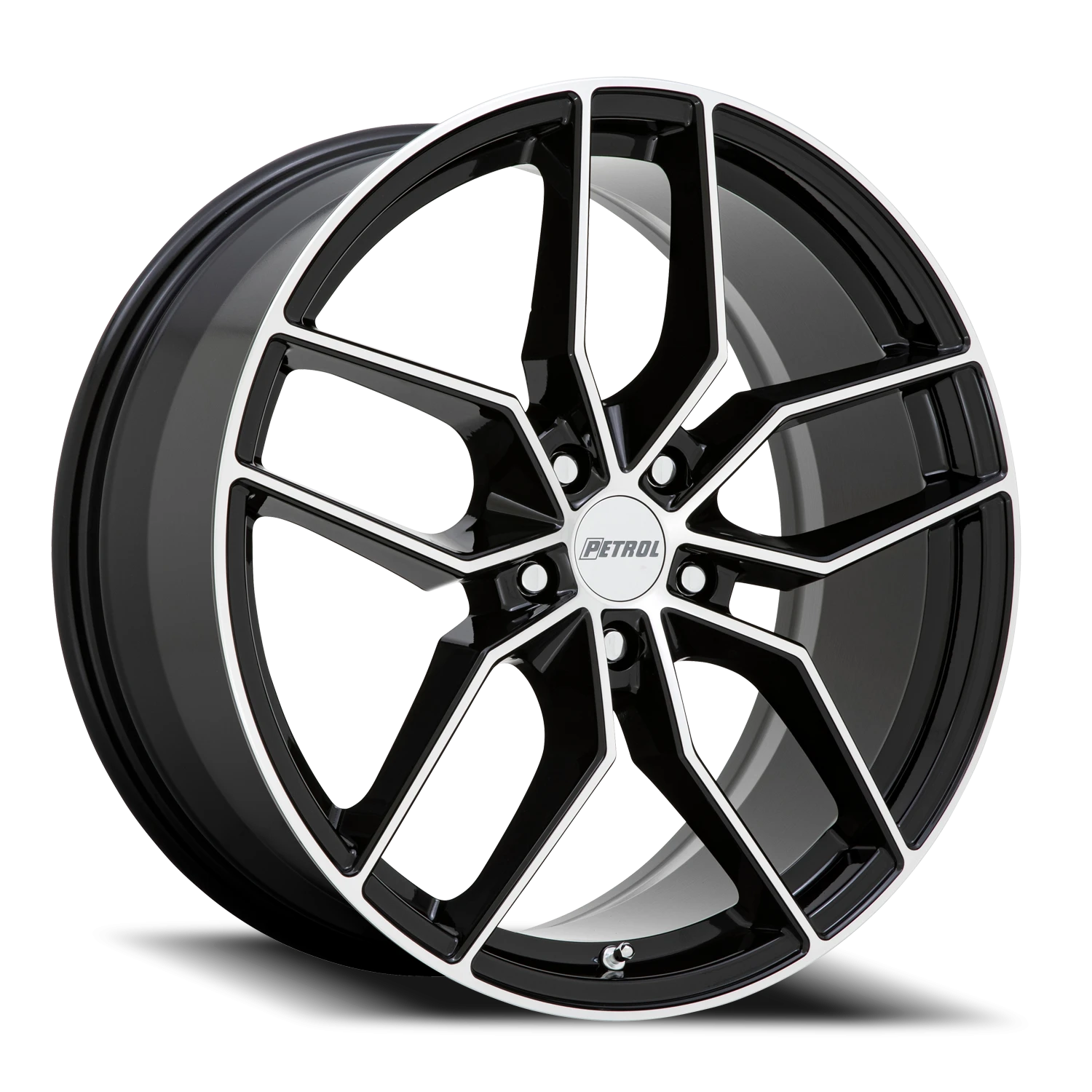 Petrol P5C 18x8" 5x108mm 72.1mm CB +40mm Gloss Black Machined Face