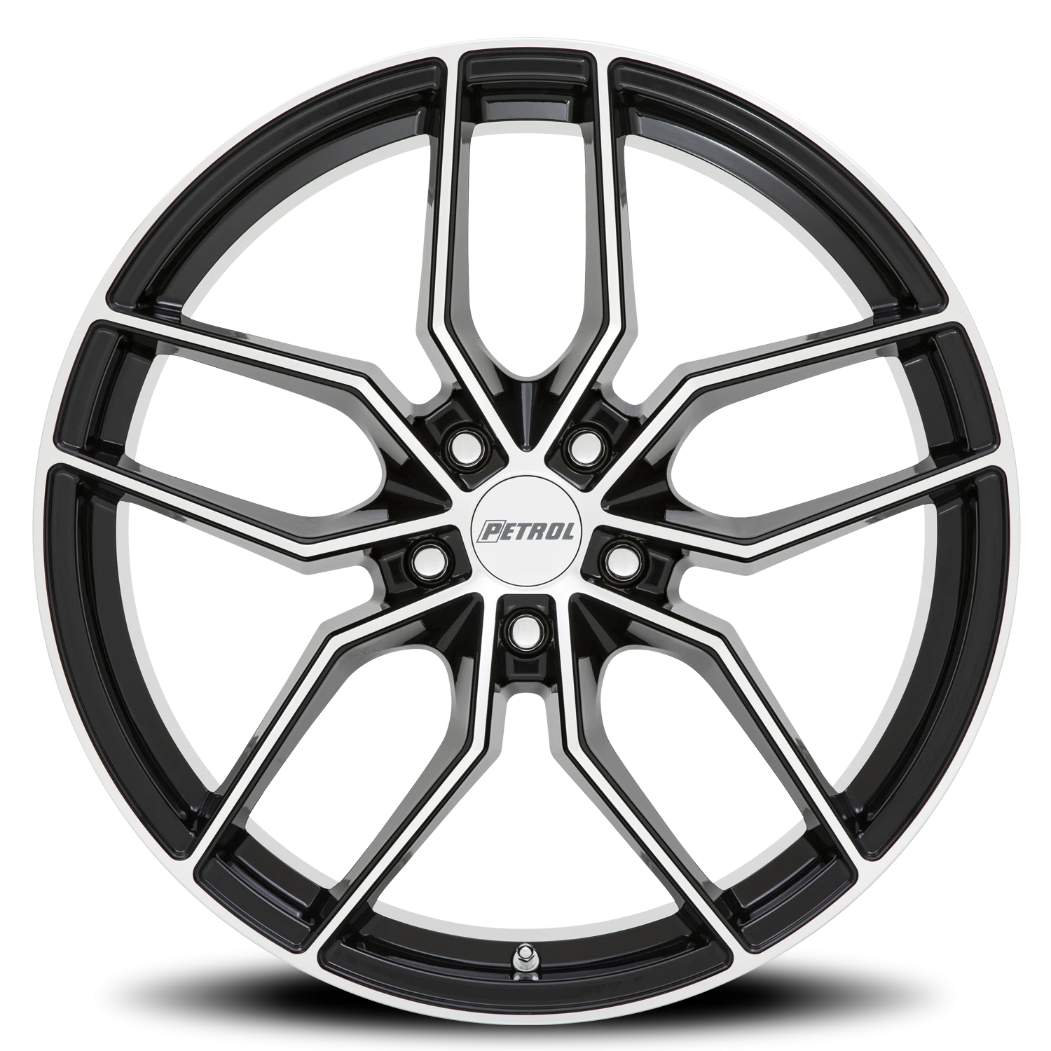 Petrol P5C 18x8" 5x108mm 72.1mm CB +40mm Gloss Black Machined Face