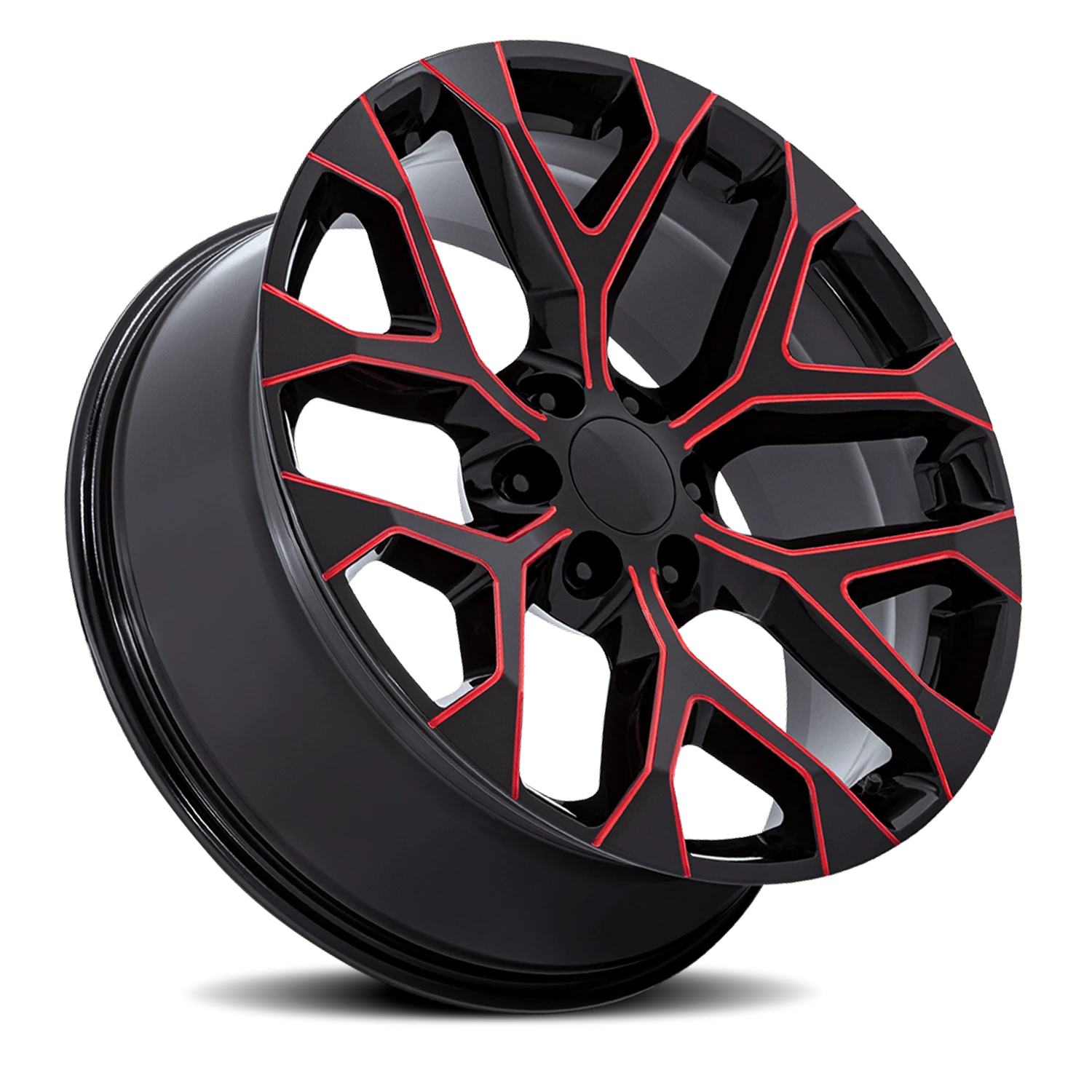 Performance Replica PR177 22x9" 6x139.7mm 78.1mm CB +24mm Gloss Black Red Milled