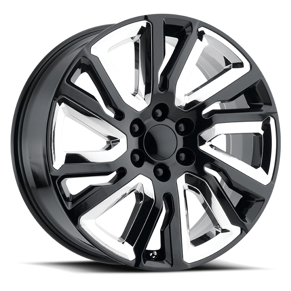 Performance Replica PR202 22x9" 6x139.7mm 78.1mm CB +28mm Gloss Black Chrome Accents