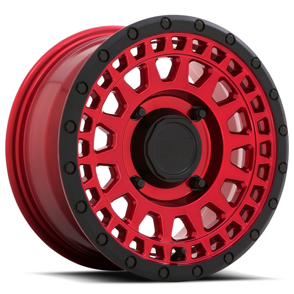 Black Rhino Parker UTV 14x7" 4x110mm 80.2mm CB +51mm Candy Red Black Lip Edge