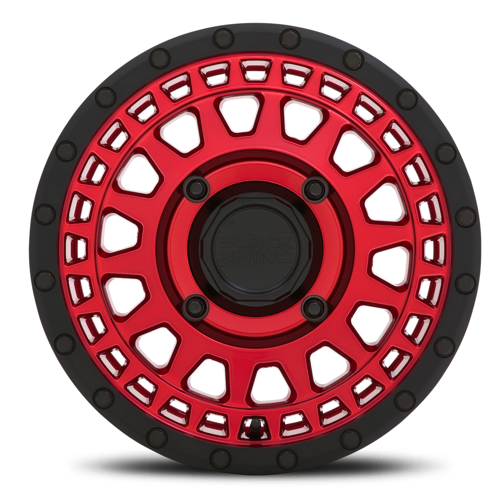 Black Rhino Parker UTV 14x7" 4x110mm 80.2mm CB +51mm Candy Red Black Lip Edge