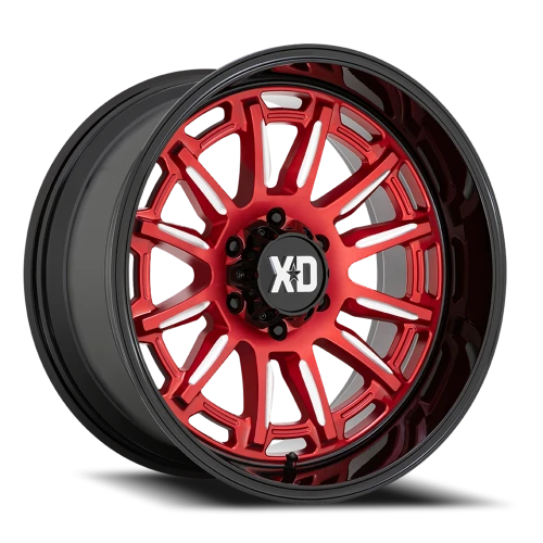 XD Series Phoenix 20x9" 6x135mm 87.1mm CB +18mm Candy Red Milled-Black Lip