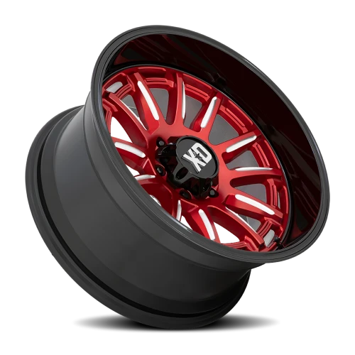 XD Series Phoenix 20x9" 6x135mm 87.1mm CB +18mm Candy Red Milled-Black Lip