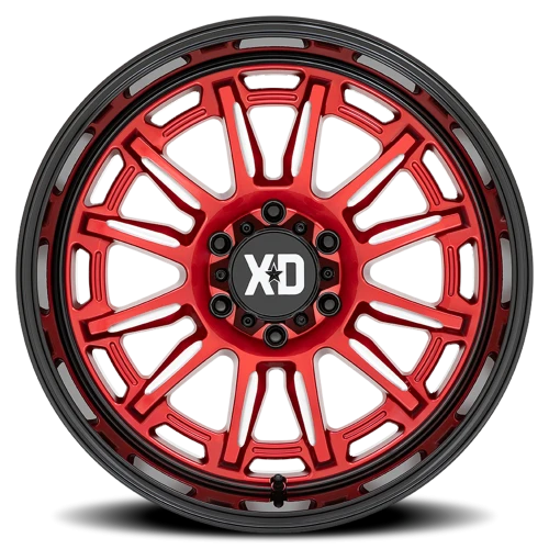 XD Series Phoenix 20x9" 6x135mm 87.1mm CB +18mm Candy Red Milled-Black Lip