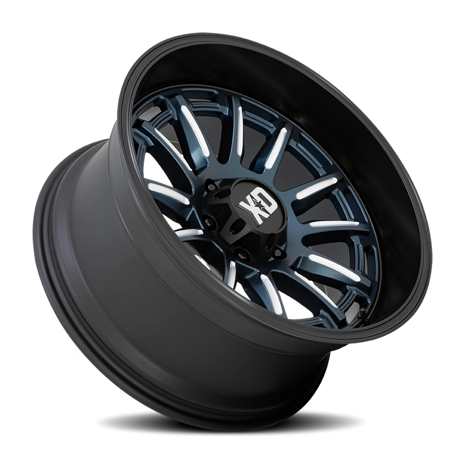 XD Series Phoenix 20x10" 5x127mm 71.5mm CB -18mm Metallic Blue Milled-Black Lip